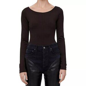 Agolde Stevie Scoopneck Bodysuit black XS